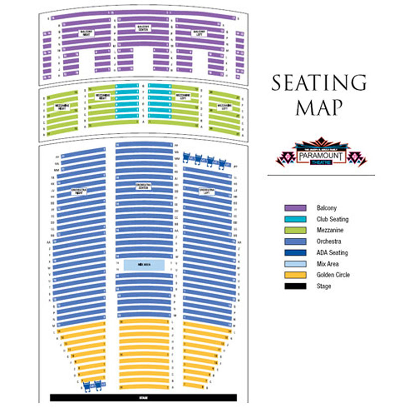 Paramount Theatre Seating Chart Paramount Theatre Seating Chart